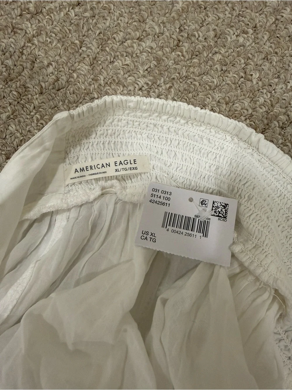 NWT American Eagle Outfitters White Tiered Maxi Skirt Size XL